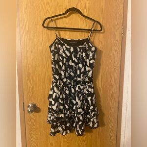 Banana Republic Black and White Abstract Top